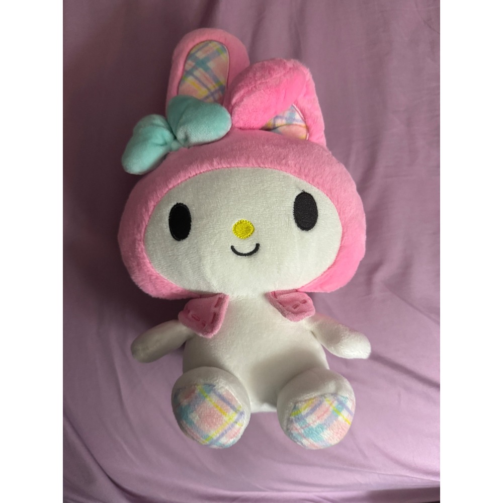 Sanrio My Melody hello kitty Plush Stuffed Animal Bunny Rabbit Pink Mint Plaid